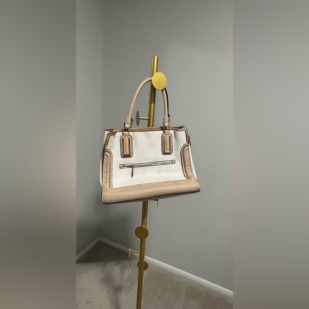 Aldo Cream and Tan Satchel